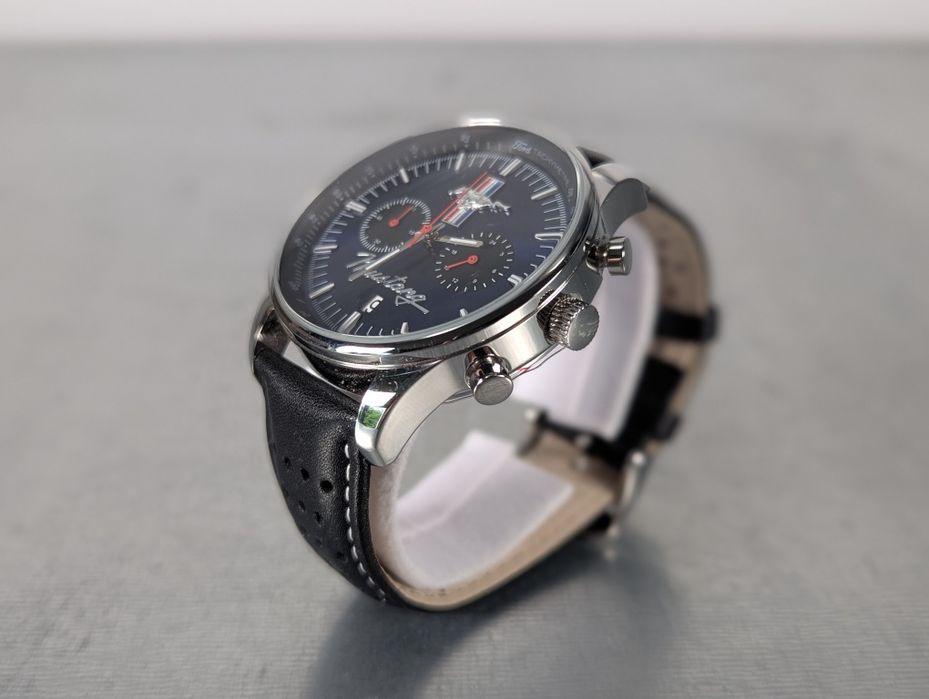 Ford Mustang kolekcjonerski zegarek klasyczny kwarcowy skórzany pasek