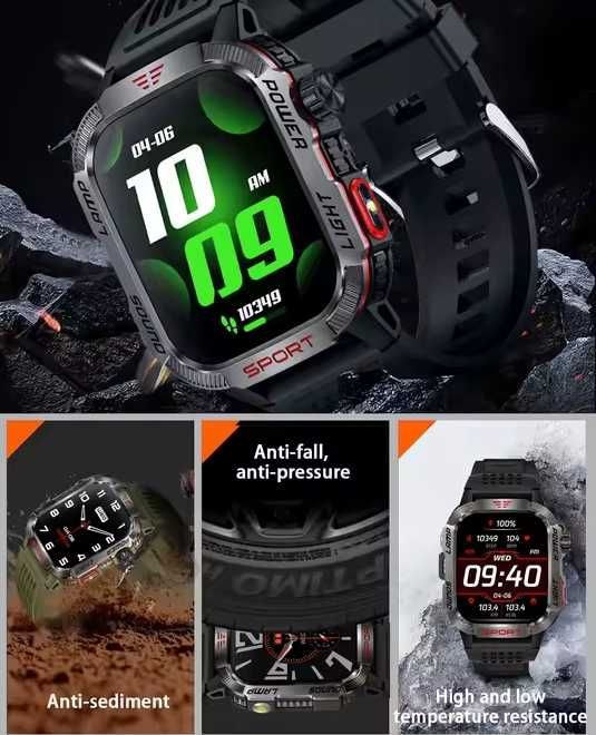 Смарт часы: LIGE HT29. NFC. Compass. Barometr. LED-фонарик.