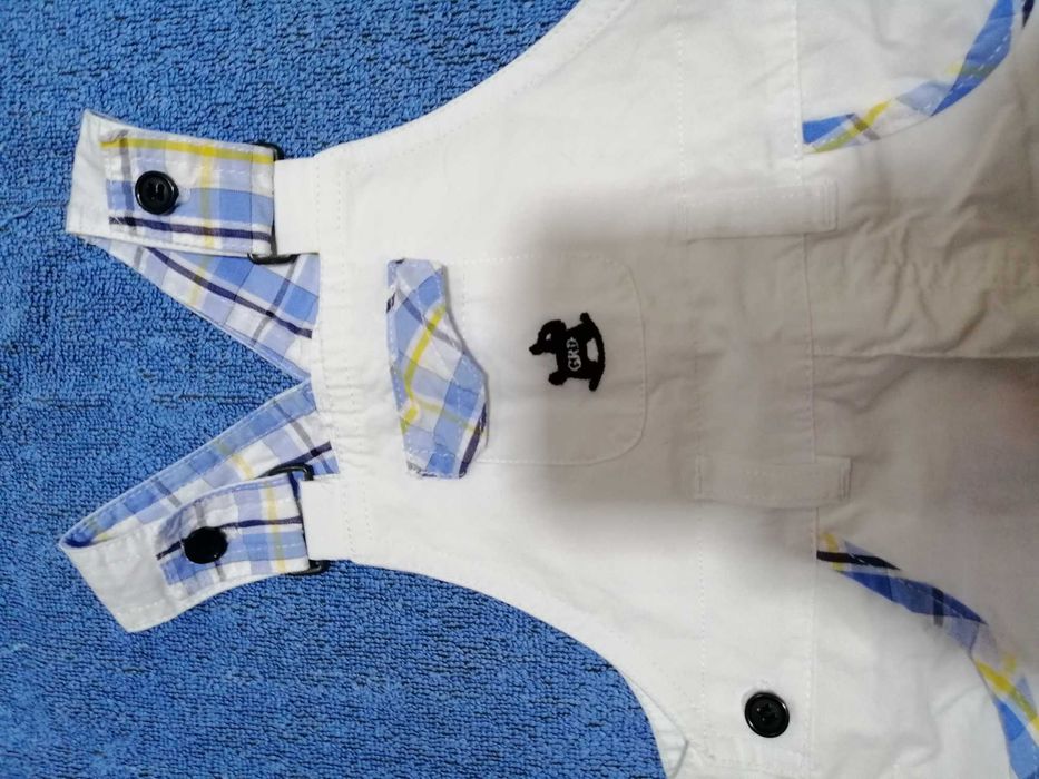 Camisa e jardineiras, GRD, 3 e 6 meses