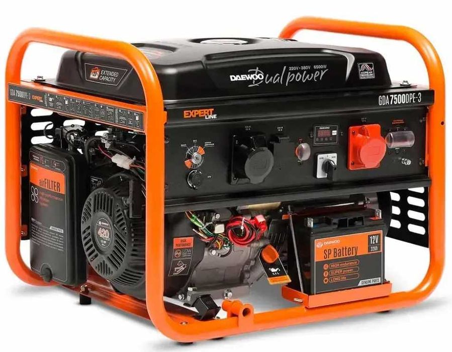 Генератор бензиновий Daewoo GDA-7500DPE-3 ОФІЦІЙНА ГАРАНТІЯ