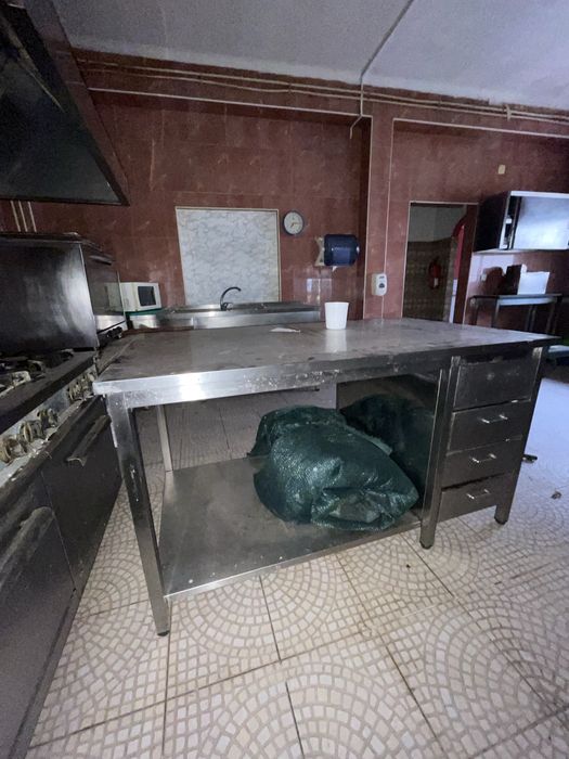 Bancada central ilha inox para cozinha