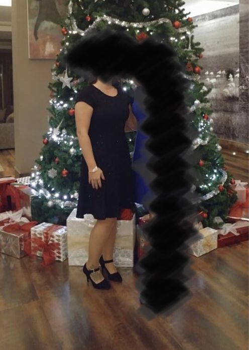 Vestido preto com lantejoulas C&A