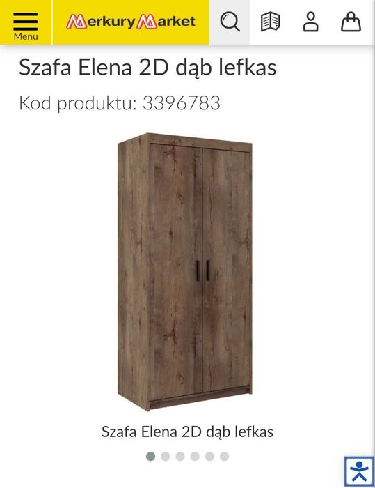 Szafa na ubrania z półkami+drążek