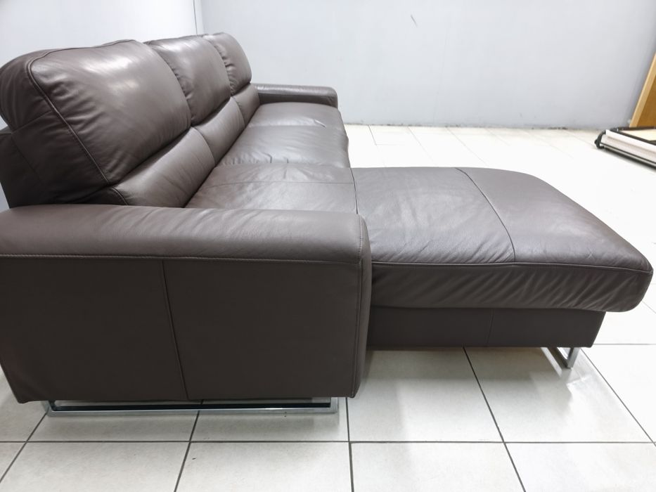 Шкіряний розкладний диван 254х165 см! Кожаный уголок