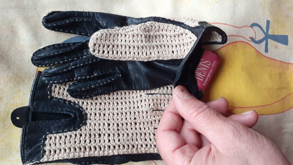 Перчатки для вождения Dents(Великобритания), черная кожа S.