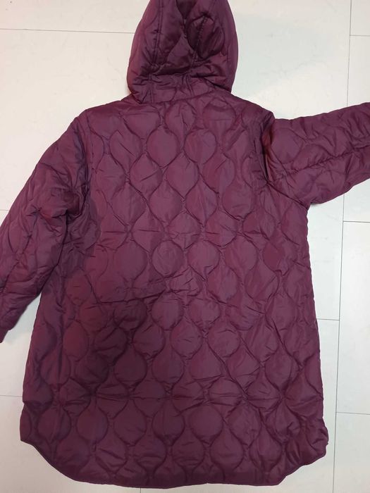 Pikowana kurtka o średniej długości z kapturem- XL