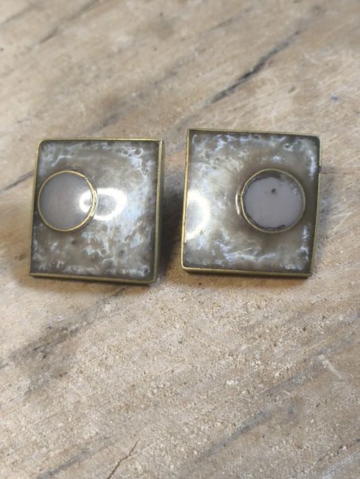 Stare ,duże  kolczyki, klipsy  ,PRL vintage.