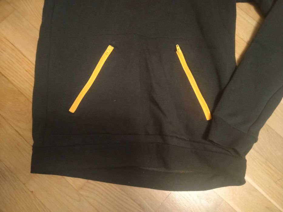 Damska bluza z kapturem, Adidas oryginalna, czarna kangurka, stan BDB