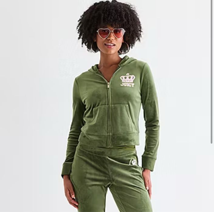зелена велюрова кофта juicy couture розмір М вінтажна
