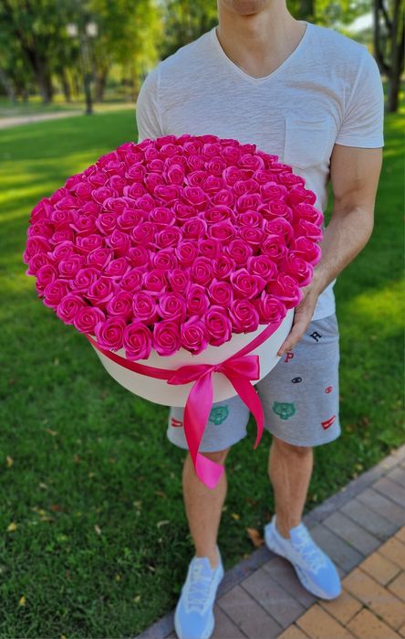 Троянди, розы,Букет з мильних троянд 101 шт.