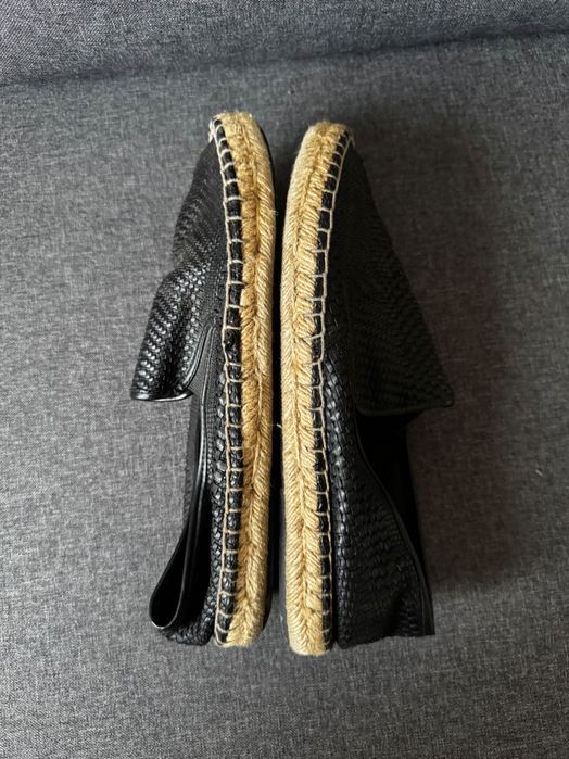 Шкіряні плетені стильні еспадрильі Massimo Dutti