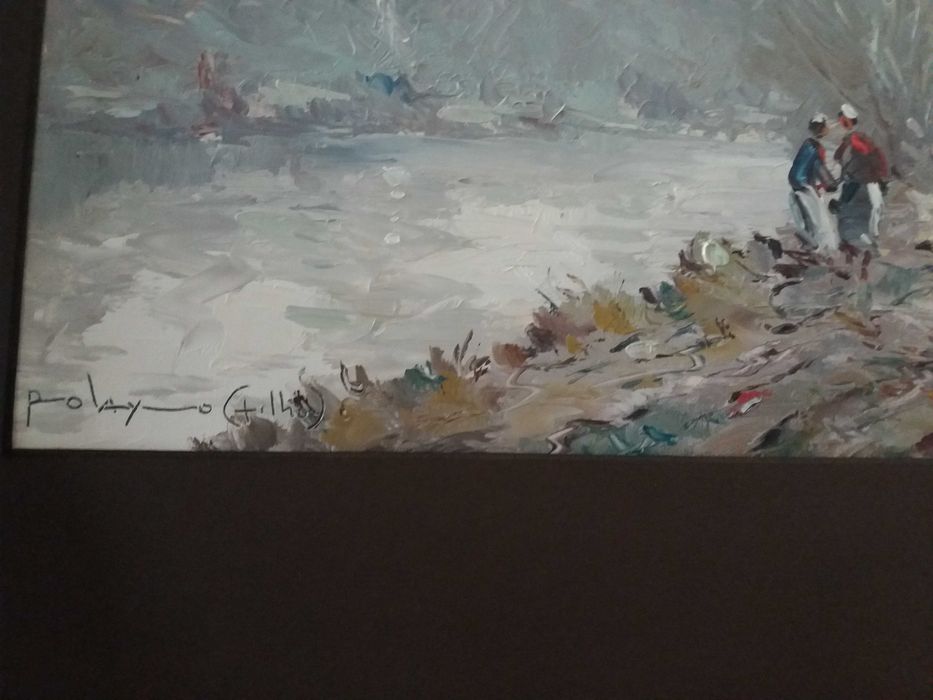 Pintura a óleo «Personagens no rio Mondego», de Pedro Olaio Filho