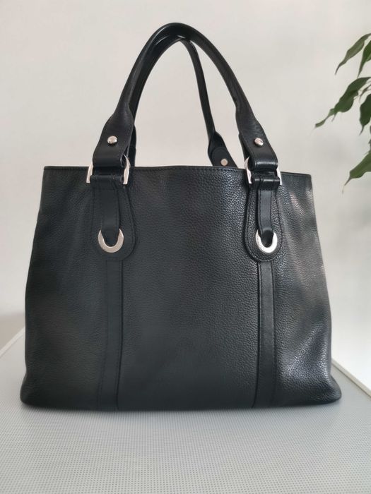 Сумка Longchamp натуральна шкіра чорна