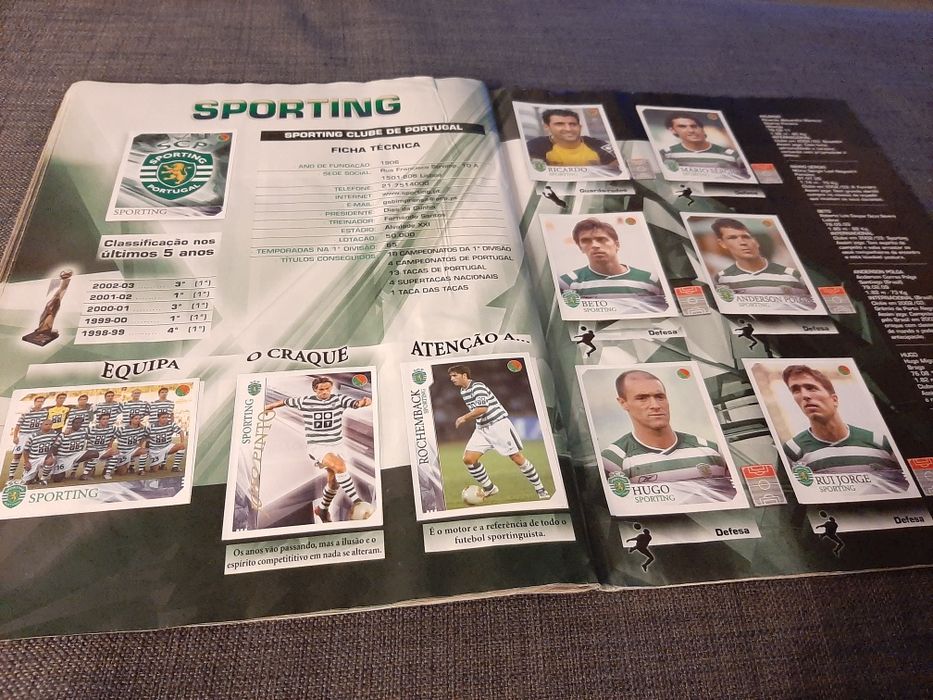 Caderneta de futebol 2003-04 completa
