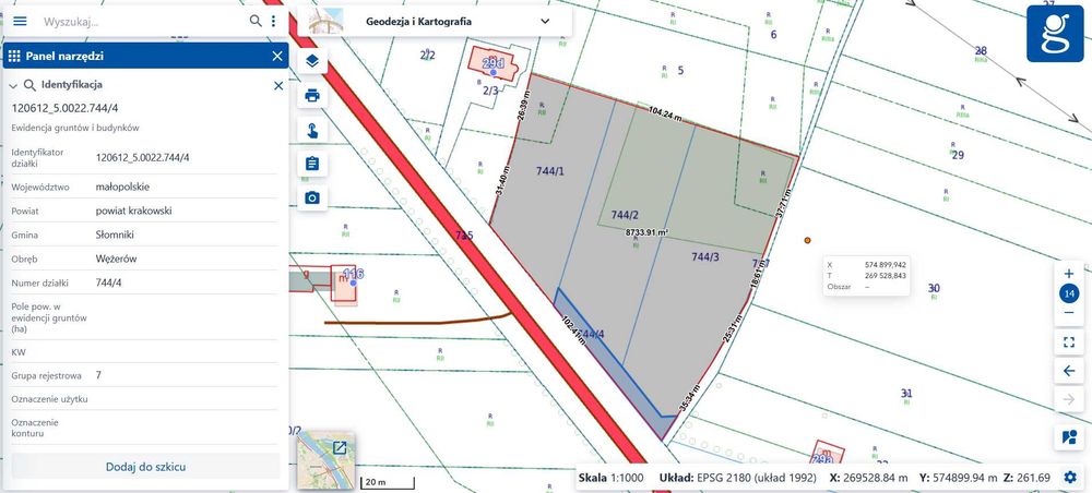0,88 ha pod Twoją inwestycję — 3 działki budowlane + droga — Wężerów