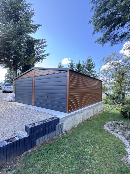 Garaż blaszany drewnopodobny 6x6 6x5 7x6 8x6 9x6