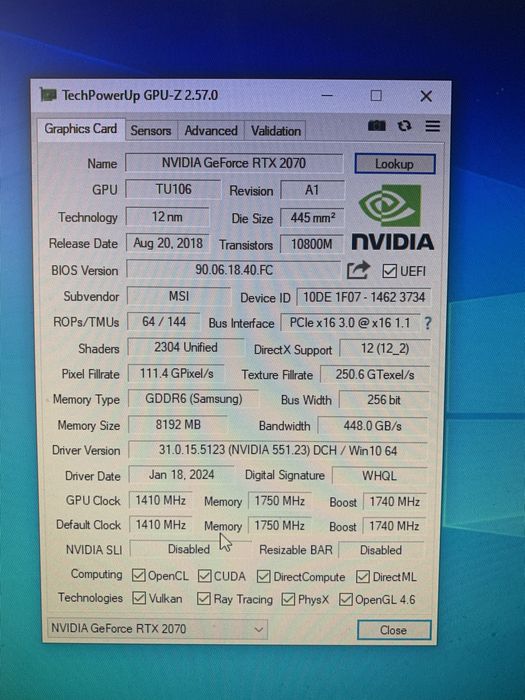 Видео крата msi rtx 2070 8gb