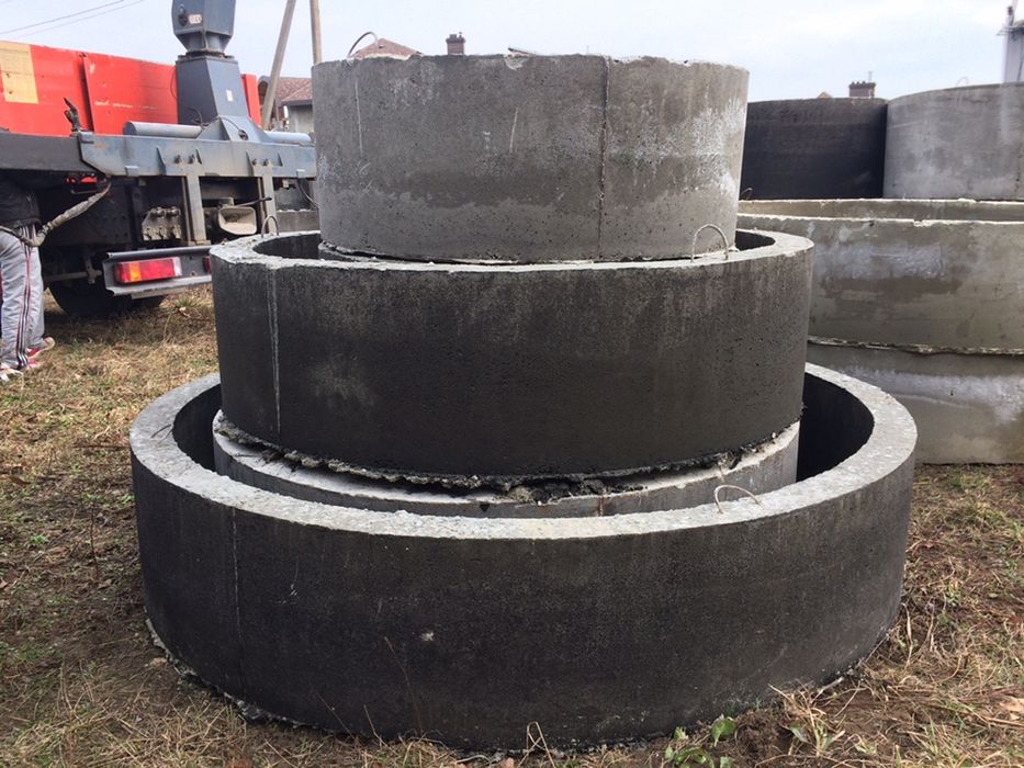 Кільця бетонні армовані сіткою для каналізації, доставка Цемент.