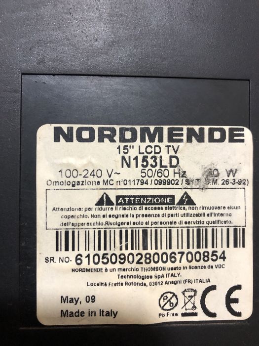 Телевізор lcd nordmende 15”