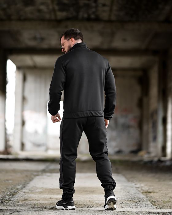 спортивний костюм чорний на флісі чоловічий/костюм мужской