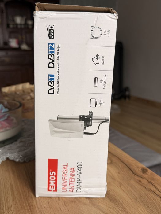 Antena zewnetrzna EMOS CAMP V400 DVB T2 FM DAB 5G filtr
