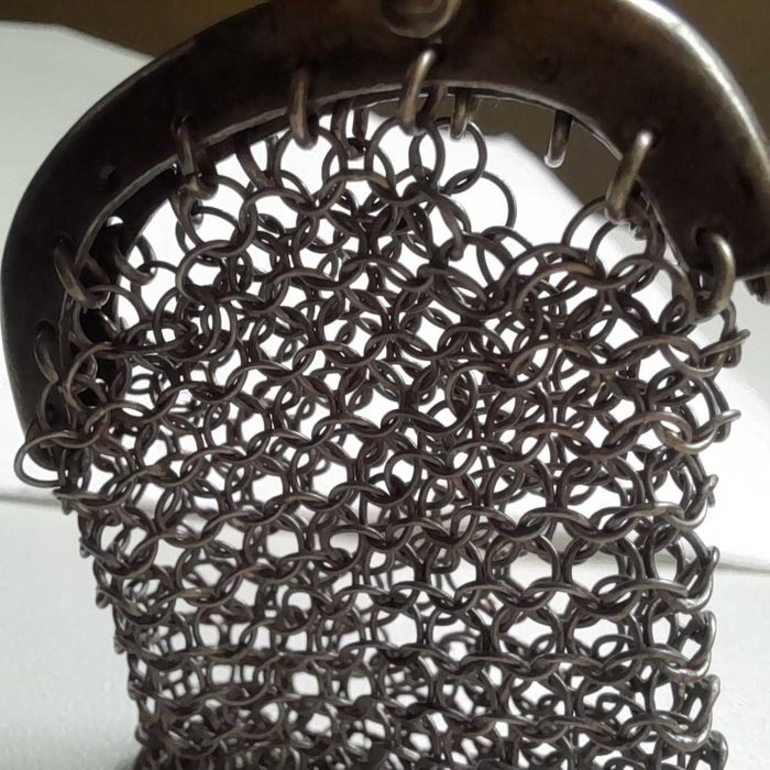 Bolsa Vintage, muito pequena, em prata