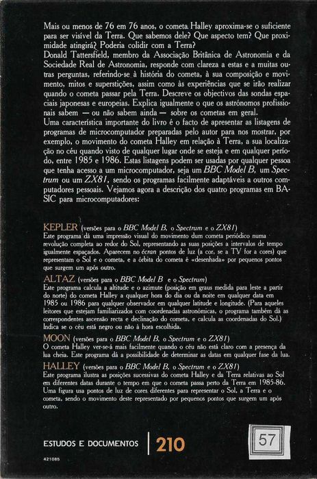 Donald Tattersfield - - - O Cometa Halley - - - - - Livro