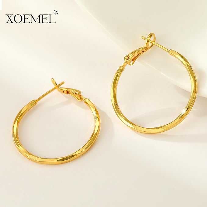 Серьги-кольца XOEMEL серебро 925 гипоаллергенные, d-3см. и d-4см. от