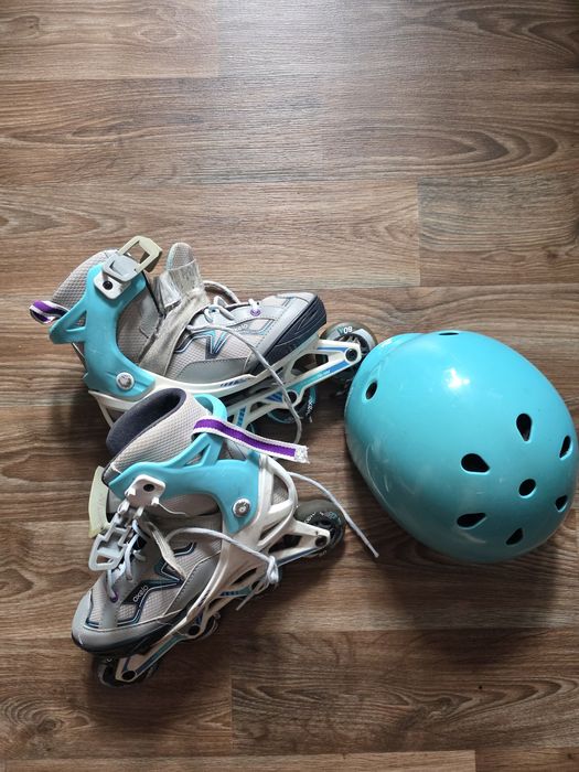 Rolki regulowane r. 32-35 + kask