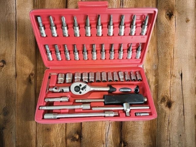 Zestaw kluczy nasadowych narzędzia torx nasadki grzechotka 46 el