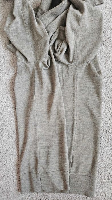 Golf H&M Premium beżowo-szary melanż, 100% wełna merino, roz. M