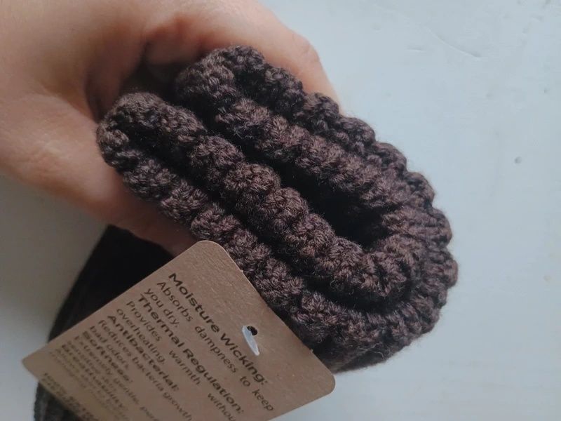 Merino czapka czekoladowa wełniana z wełny gruba zimowa brązowa wełna