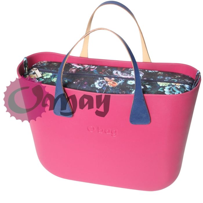 Granatowy organizer do OBAG STANDARD ogród kwiaty 2 kieszenie OMAY