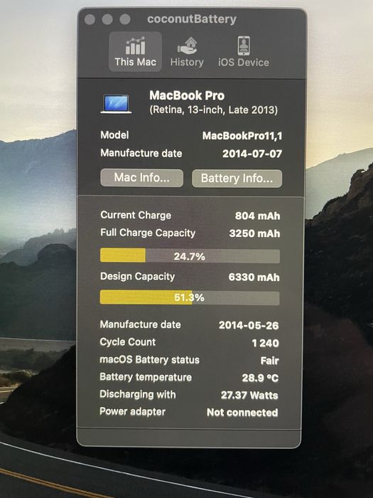 MacBook Pro Retina 13” Late 2013 | 128GB SSD | 4GB RAM | робочий