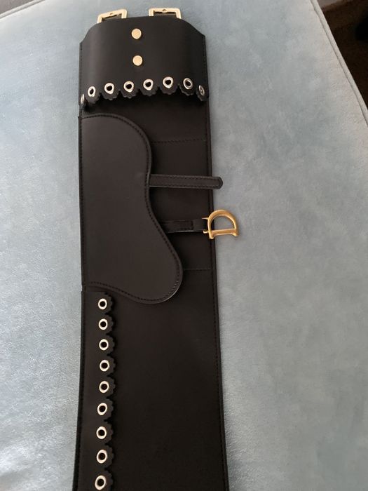 Pasek szeroki czarny z cwiekami