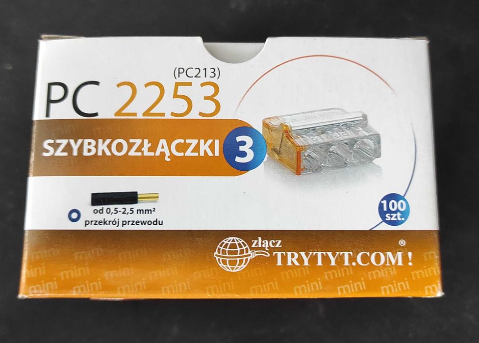 Złączki Elektryczne Wago /TRYTYCOM Szybkozłączki PC-2253 (213) 100szt.