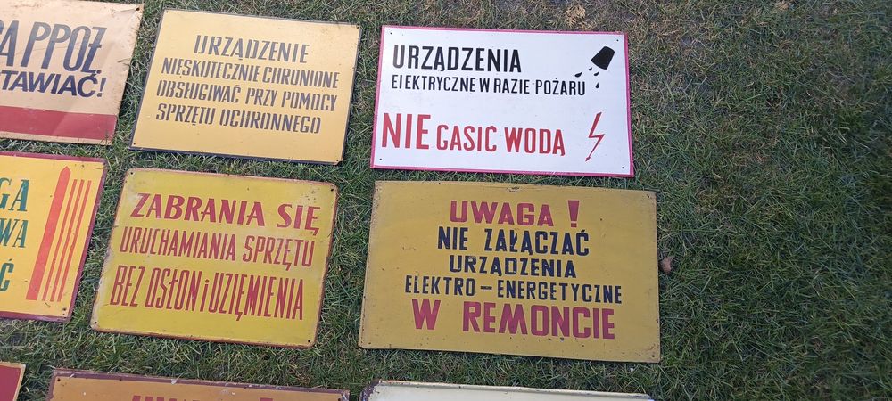 Stare metalowe tablice informacyjne PRL oryginał PRL