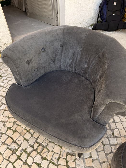 2 Cadeiras Pultronas Sofás Cinzento Escuro