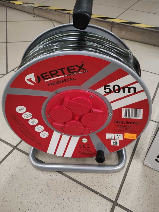 Przedłużacz bębnowy 50m 3*2,5mm Vertex