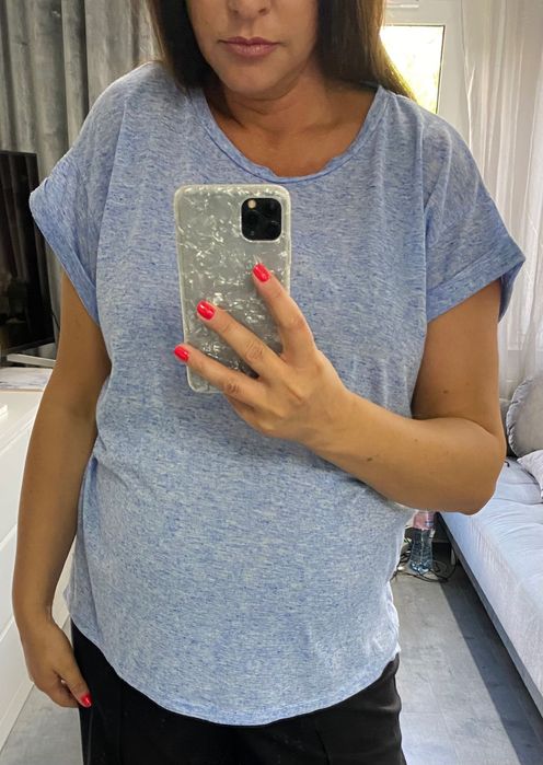 Niebieska Błękitna bluzka t-shirt melanż Atmosphere Primark L-XXL