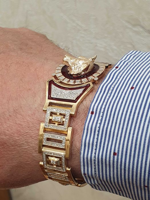 EKSKLUZYWNĄ BRANSOLETA Z Diamentamy-470szt.-Z 14 Karatowego ZŁOTA-68gr