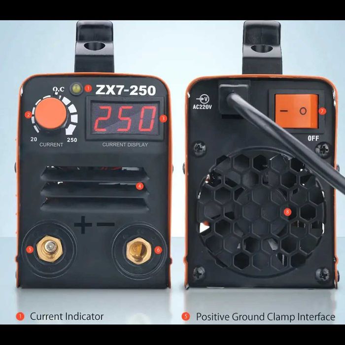 D62-Aparelho soldar INVERTER 250A com LCD Mini