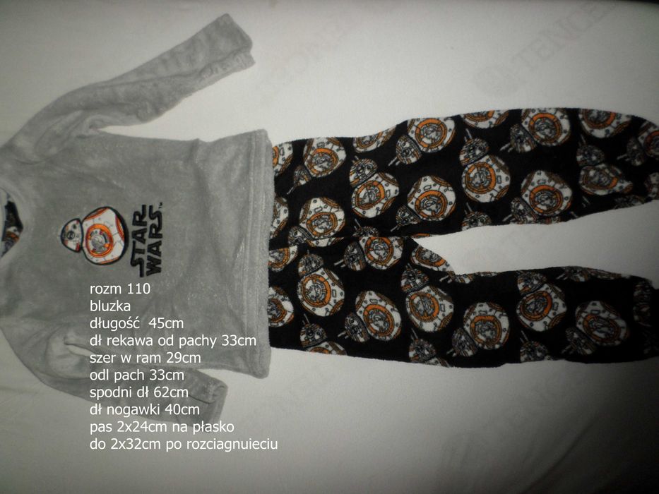 polarowy pluszowy dres srar wars piżama 110