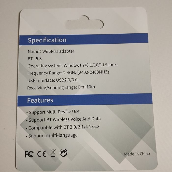 USB Bluetooth 5.3 адаптер для пк.