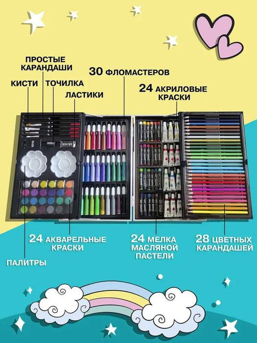 Набор для рисования. Чемоданчик юного художника (145 предметов),