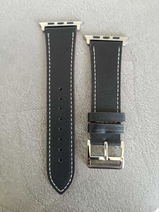 Pasek do zegarka z eko-skóry czarny 42/44 mm