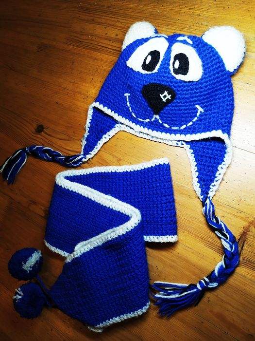 Набір зимова шапка із шарфом на 3-4 роки