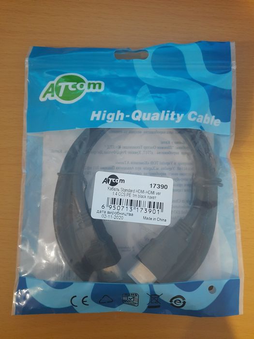 Новый кабель HDMI-HDMI 1м. Ver 1.4 Atcom