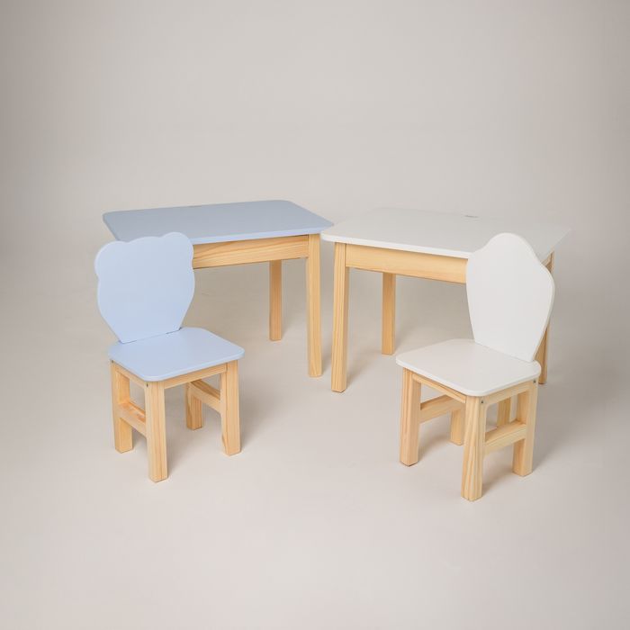 Дерев'яний столик і стільчик дитячий з шухлядою для зберігання