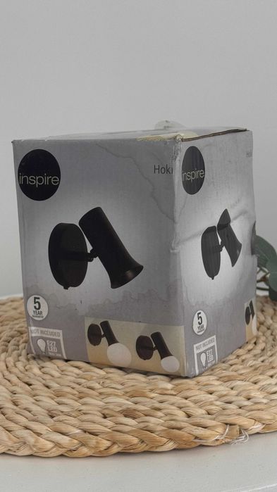 Candeeiro de parede Hoki E27 metal preto Inspire